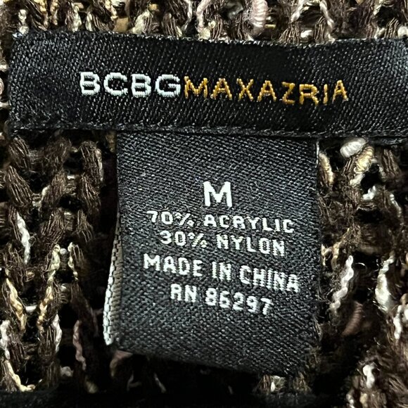 BCBGMaxAzria Brown Button-Up Sweater with Hood: Women’s Sz M - Picture 4 of 5